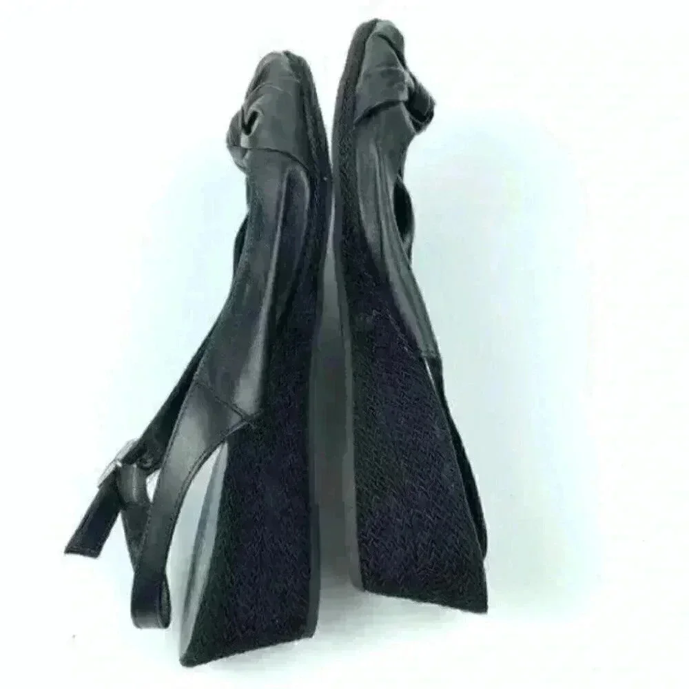 Sesto Meucci heels size 9 M black Italian leather 90s vintage coastal granny